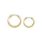 14K Gold Minimal Huggie Hoop Earrings – Trendy Stacking Set of 2 Earrings - Single Small / 14K Yellow Gold - Hoop