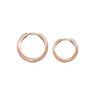14K Gold Minimal Huggie Hoop Earrings – Trendy Stacking Set of 2 Earrings - Single Small / 14K Rose Gold - Hoop Earrings