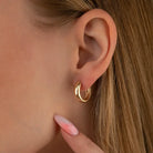 14K Gold Minimal Huggie Hoop Earrings – Trendy Stacking Set of 2 Earrings - Hoop Earrings