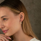 14K Gold Oval Hoop Earrings – Tiny Rectangular Huggies in 16mm 19mm 24mm - Hoop Earrings