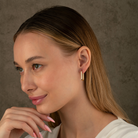 14K Gold Oval Hoop Earrings – Tiny Rectangular Huggies in 16mm 19mm 24mm - Hoop Earrings