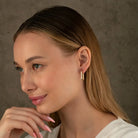 14K Gold Oval Hoop Earrings – Tiny Rectangular Huggies in 16mm 19mm 24mm - Hoop Earrings