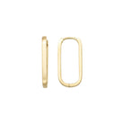 14K Gold Oval Hoop Earrings – Tiny Rectangular Huggies in 16mm 19mm 24mm - Hoop Earrings