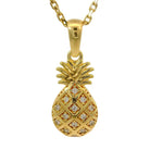 14K Gold Pineapple Pendant Necklace With Diamonds Unique Fruit Jewelry Handmade - Jewelry