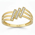 14K Gold Simulated Diamond Split Shank Ring Minimalist CZ Ring