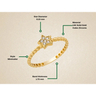 14K Gold Star Diamond Ring Handmade Beaded Band with Pave Star Elegant Jewelry