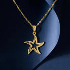 14K Gold Star Pendant Necklace Elegant Handmade Jewelry Dazzling Gift For Her - Jewelry