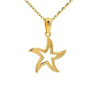 14K Gold Star Pendant Necklace Elegant Handmade Jewelry Dazzling Gift For Her - Jewelry