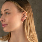 14K Gold Teardrop Triangle Earrings | Hinged Hoops Huggies - Hoop Earrings