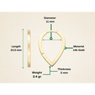 14K Gold Teardrop Triangle Earrings | Hinged Hoops Huggies - Hoop Earrings