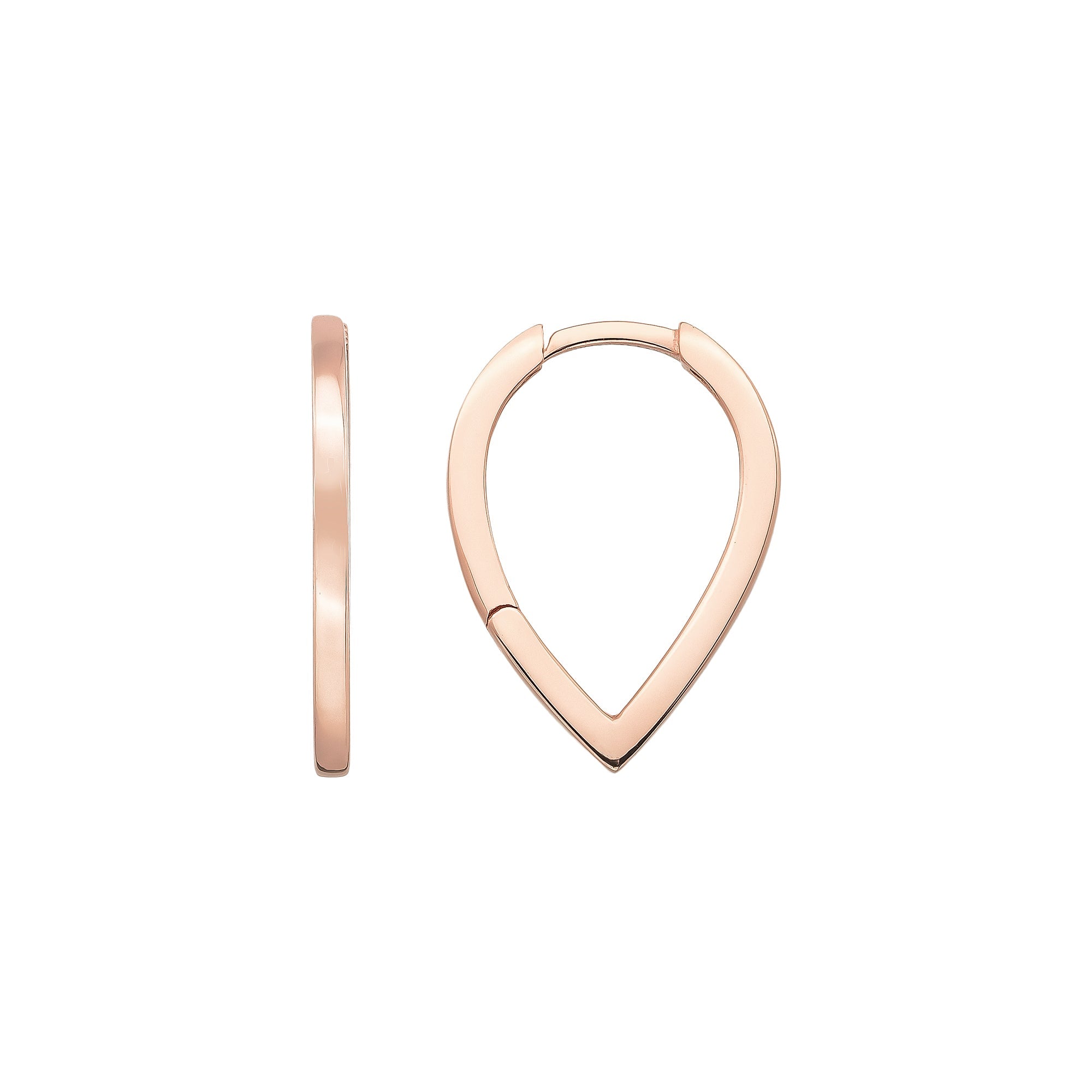 14K Gold Teardrop Triangle Earrings | Hinged Hoops Huggies - Hoop Earrings