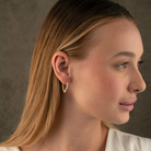 14K Gold Teardrop Triangle Hoop Earrings – Hinged Huggies Diamond Cut - Hoop Earrings