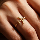14K Handmade Airplane Ring Unique Gold Travel Lover’s Design with Polished Finish