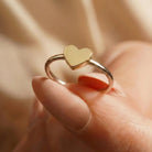 14K Handmade Gold Heart Ring Minimalist Polished Solid Heart Band for Everyday Elegance