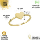 14K Handmade Gold Heart Ring Minimalist Polished Solid Heart Band for Everyday Elegance