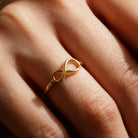 14K Handmade Gold Infinity Ring Elegant Minimalist Design Timeless Symbol of Eternity