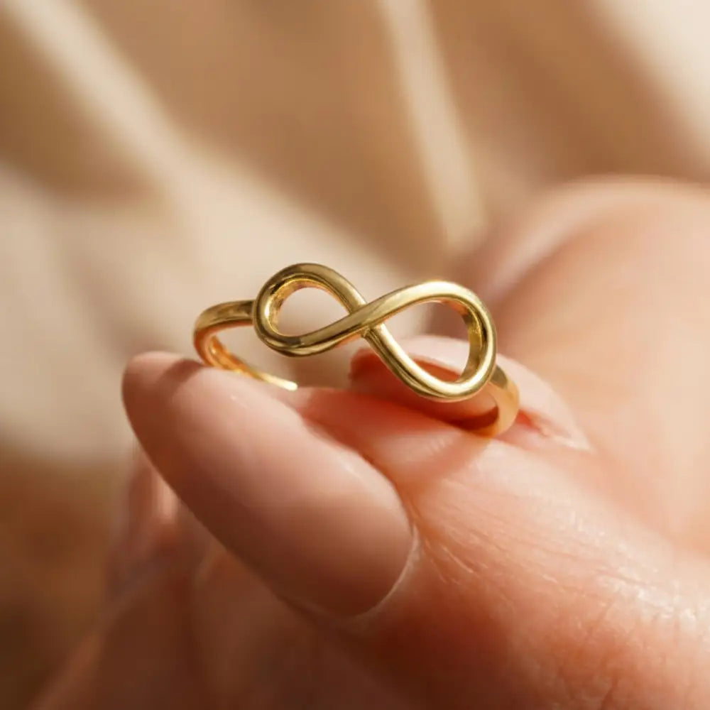 14K Handmade Gold Infinity Ring Elegant Minimalist Design Timeless Symbol of Eternity