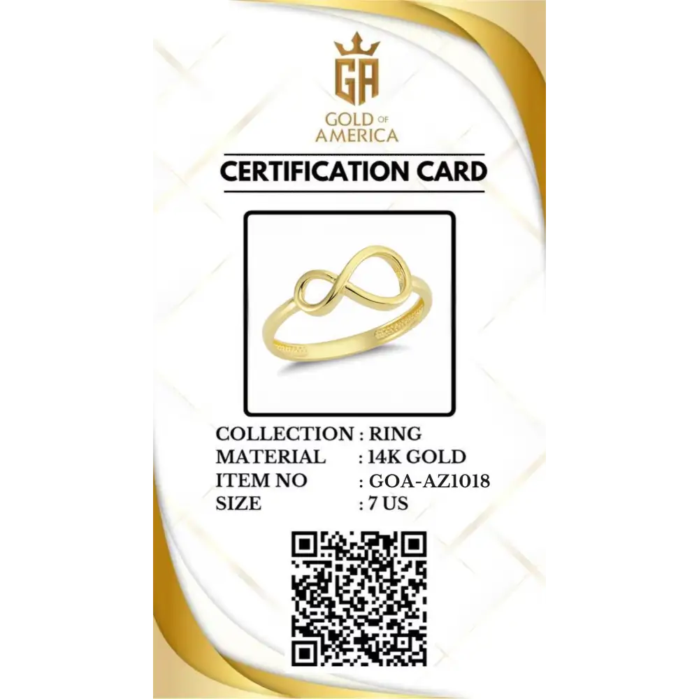 14K Handmade Gold Infinity Ring Elegant Minimalist Design Timeless Symbol of Eternity