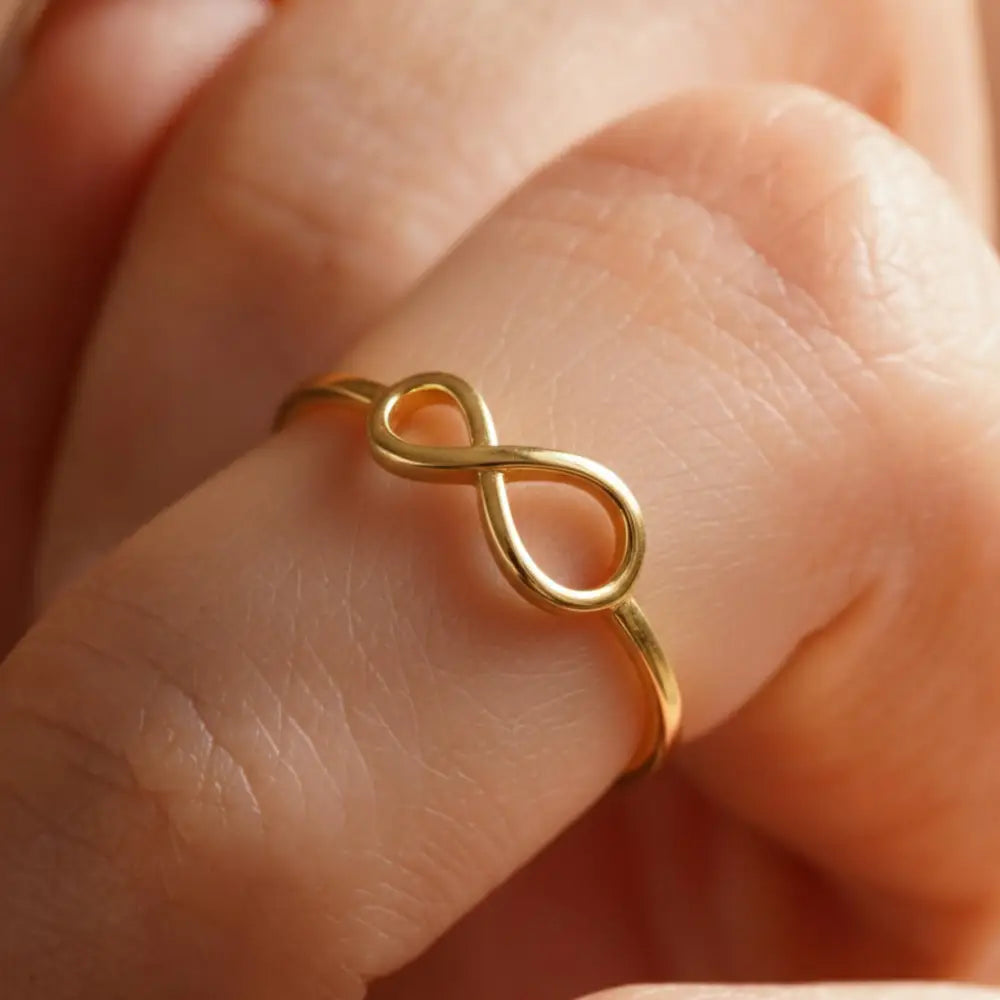 14K Handmade Gold Infinity Ring Elegant Minimalist Design Timeless Symbol of Eternity