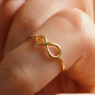 14K Handmade Gold Infinity Ring Elegant Minimalist Design Timeless Symbol of Eternity