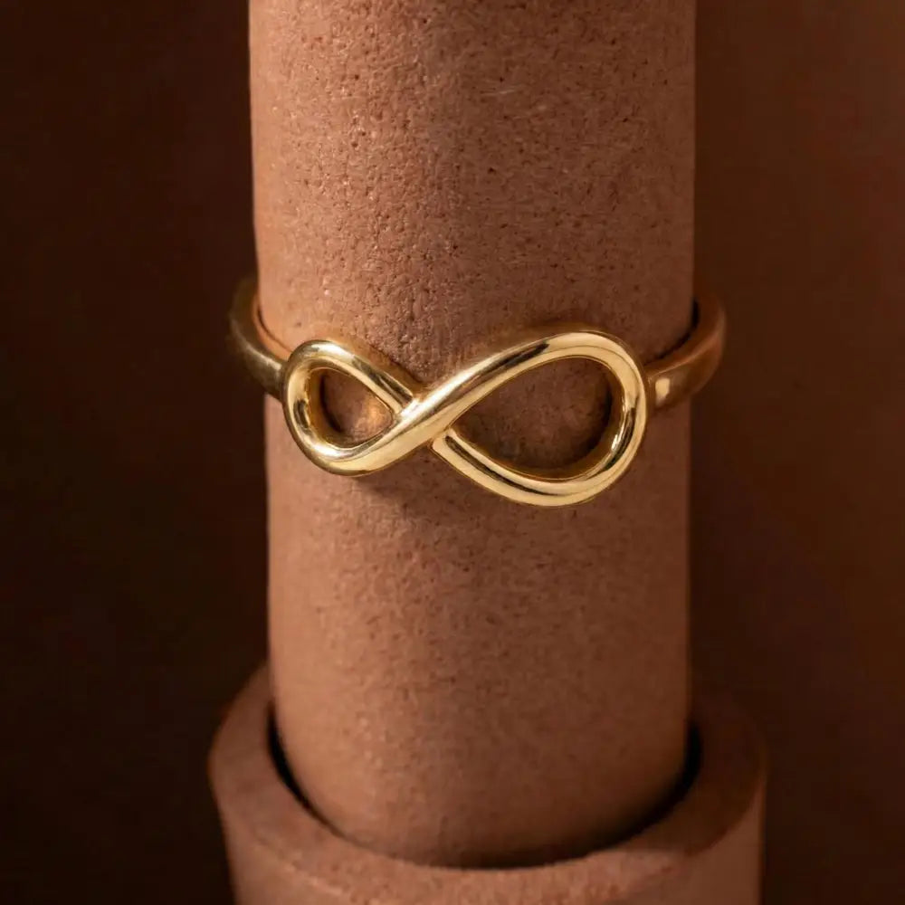 14K Handmade Gold Infinity Ring Elegant Minimalist Design Timeless Symbol of Eternity