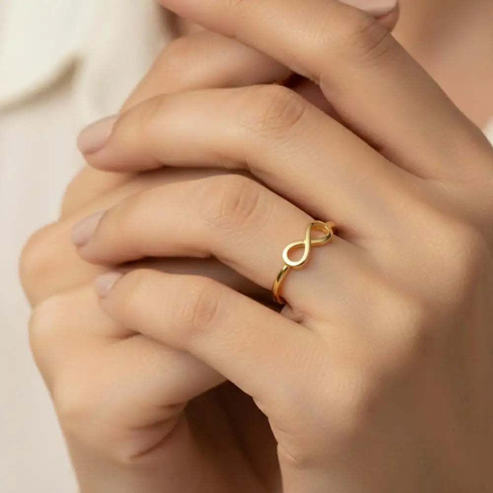 14K Handmade Gold Infinity Ring Elegant Minimalist Design Timeless Symbol of Eternity
