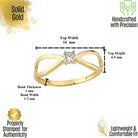 14K Handmade Gold Infinity Ring with CZ Stone Modern Open Shank Solitaire Design