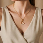 14K Handmade Gold Open Heart Necklace With Cz Stones Minimal Elegant Love Pendant - Jewelry