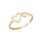 14K Handmade Gold Ring with Double Heart Design Elegant Love Symbol for Her
