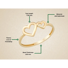 14K Handmade Gold Ring with Double Heart Design Elegant Love Symbol for Her