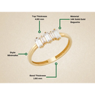 14K Handmade Gold Ring with Five Baguette Diamonds Elegant Sparkling Jewelry