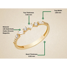 14K Handmade Gold Ring with Round and Baguette Diamonds Elegant Diamond Band for Women