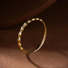 14K Handmade Gold Textured Band Ring Minimal Geometric Block Design with Modern Sculpted Finish