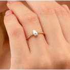 14K Handmade Gold Twisted Rope Ring with Hamsa and Diamond Protection Jewelry for Women