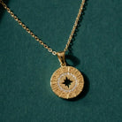 14K Handmade Gold Zodiac Necklace With Cz Stones Horoscope Medallion Pendant - Jewelry