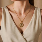 14K Handmade Gold Zodiac Necklace With Cz Stones Horoscope Medallion Pendant - Jewelry