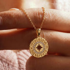 14K Handmade Gold Zodiac Necklace With Cz Stones Horoscope Medallion Pendant - Jewelry