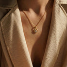 14K Handmade Solid Gold Heart Necklace With Center Cz Stone Elegant Love Pendant - Jewelry