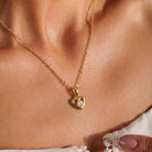 14K Handmade Solid Gold Heart Necklace With Center Cz Stone Elegant Love Pendant - Jewelry