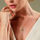 14K Handmade Solid Gold Heart Necklace With Cz Stone Minimal Romantic Pendant - Jewelry