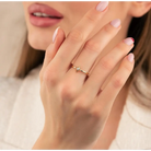 14K North Star Gold Ring Dainty Eight-Point Starburst Design with Sparkling Center Stone