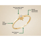 14K North Star Gold Ring Dainty Eight-Point Starburst Design with Sparkling Center Stone