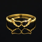 14K Solid Gold Angel Wings Ring: Sentimental Symbolic Love Forever Ring Guardian Christmas Gift