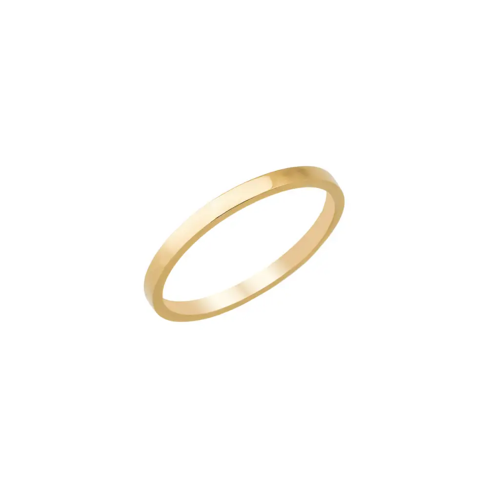 14k Solid Gold Band Plain Wedding Ring - Rings
