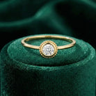 14K Solid Gold Bezel Set Ring Minimal Diamond Thin Gold Band for Everyday Jewelry