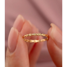 14K Solid Gold Braided Ring - Rings