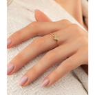 14K Solid Gold Butterfly Ring CZ - Rings