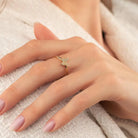 14K Solid Gold Butterfly Ring Pave Cubic Zirconia Stacking Ring for Women