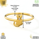 14K Solid Gold Cat Ring Small Simulated Diamond Accent Pet Lover Gift by GoA
