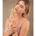 14K Solid Gold Circle Evil Eye Ring Turquoise - Rings